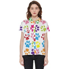 Paw Print Short Sleeve Pocket Shirt by artworkshop