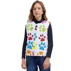 Paw Print Kid s Short Button Up Puffer Vest	 by artworkshop