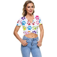 Paw Print Short Sleeve Foldover Tee by artworkshop