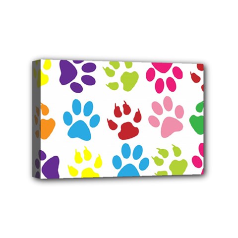 Paw Print Mini Canvas 6  X 4  (stretched) by artworkshop