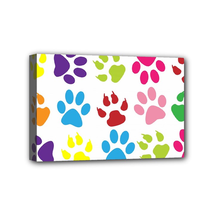 Paw Print Mini Canvas 6  x 4  (Stretched)