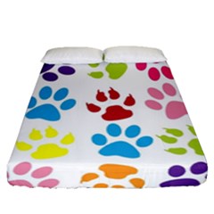 Paw Print Fitted Sheet (queen Size) by artworkshop