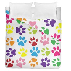 Paw Print Duvet Cover Double Side (queen Size) by artworkshop