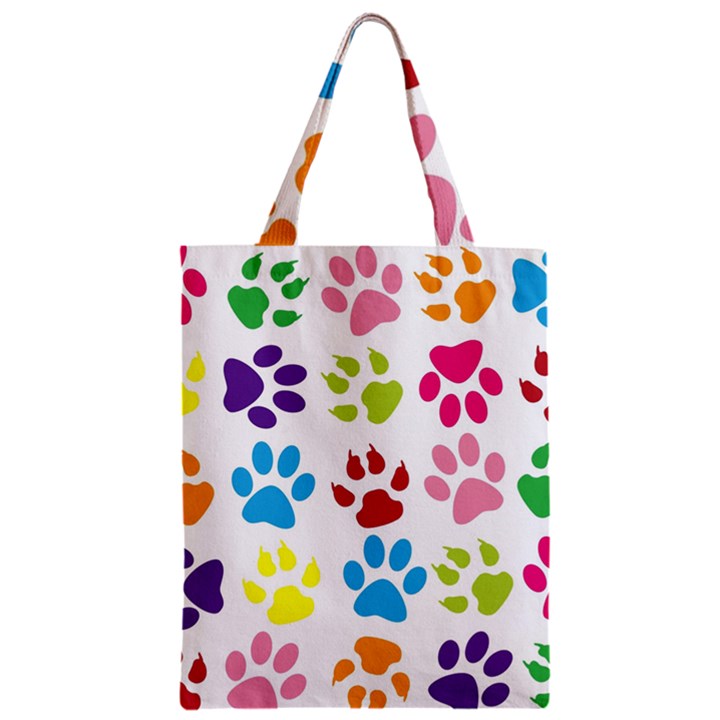 Paw Print Zipper Classic Tote Bag