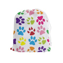 Paw Print Drawstring Pouch (xl) by artworkshop