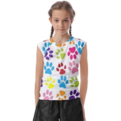 Paw Print Kids  Raglan Cap Sleeve Tee by artworkshop