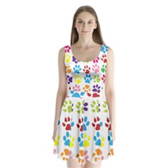 Paw Print Split Back Mini Dress  by artworkshop