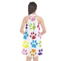 Paw Print Halter Neckline Chiffon Dress  View2