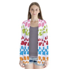 Paw Print Drape Collar Cardigan by artworkshop