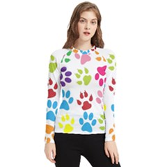 Paw Print Women s Long Sleeve Rash Guard by artworkshop