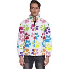 Paw Print Men s Puffer Bubble Jacket Coat