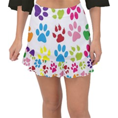 Paw Print Fishtail Mini Chiffon Skirt by artworkshop