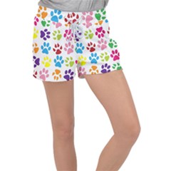 Paw Print Velour Lounge Shorts by artworkshop