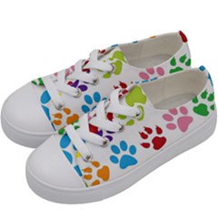 Paw Print Kids  Low Top Canvas Sneakers by artworkshop