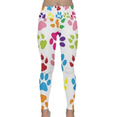 Paw Print Lightweight Velour Classic Yoga Leggings by artworkshop