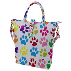 Paw Print Buckle Top Tote Bag by artworkshop