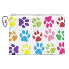 Paw Print Canvas Cosmetic Bag (xl) by artworkshop