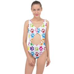 Paw Print Center Cut Out Swimsuit by artworkshop