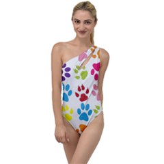 Paw Print To One Side Swimsuit by artworkshop