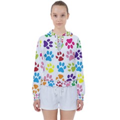 Paw Print Women s Tie Up Sweat by artworkshop