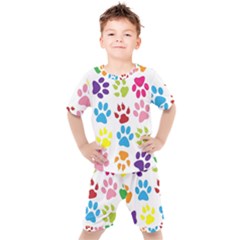 Paw Print Kids  Tee And Shorts Set by artworkshop