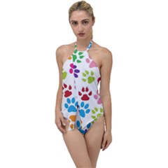 Paw Print Go With The Flow One Piece Swimsuit by artworkshop