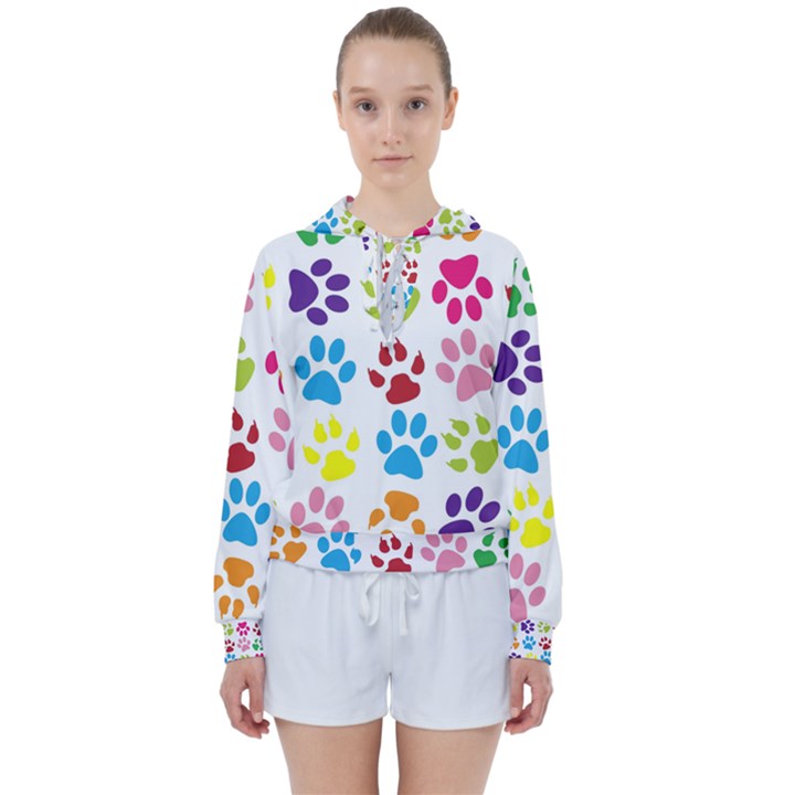 Paw Print Women s Tie Up Sweat