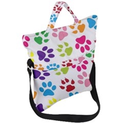 Paw Print Fold Over Handle Tote Bag by artworkshop