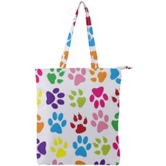 Paw Print Double Zip Up Tote Bag by artworkshop