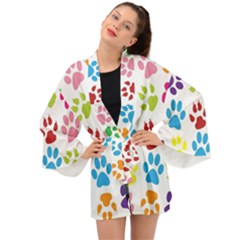 Paw Print Long Sleeve Kimono by artworkshop