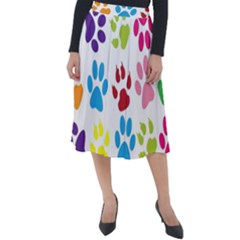 Paw Print Classic Velour Midi Skirt  by artworkshop