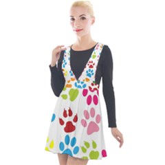 Paw Print Plunge Pinafore Velour Dress by artworkshop