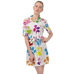 Paw Print Belted Shirt Dress by artworkshop