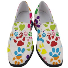 Paw Print Women s Chunky Heel Loafers by artworkshop