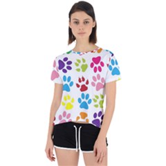 Paw Print Open Back Sport Tee by artworkshop