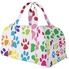 Paw Print Burner Gym Duffel Bag by artworkshop