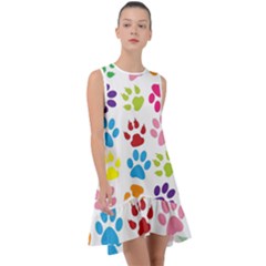 Paw Print Frill Swing Dress by artworkshop