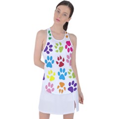 Paw Print Racer Back Mesh Tank Top by artworkshop