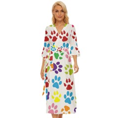 Paw Print Midsummer Wrap Dress by artworkshop