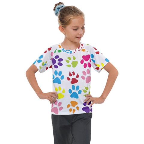 Paw Print Kids  Mesh Piece Tee by artworkshop