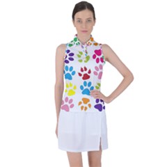 Paw Print Women s Sleeveless Polo Tee by artworkshop