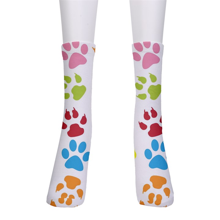 Paw Print Crew Socks