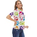 Paw Print Women s Short Sleeve Double Pocket Shirt View2