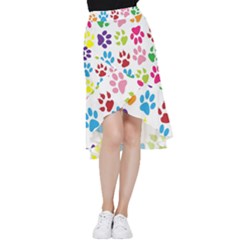 Paw Print Frill Hi Low Chiffon Skirt by artworkshop