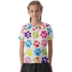 Paw Print Kids  Frill Chiffon Blouse by artworkshop