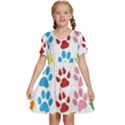 Paw Print Kids  Short Sleeve Tiered Mini Dress View1