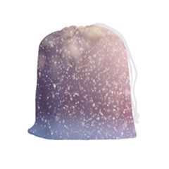 Snowfall Winter Drawstring Pouch (xl) by artworkshop