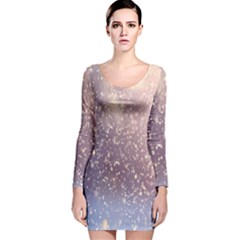 Snowfall Winter Long Sleeve Velvet Bodycon Dress by artworkshop