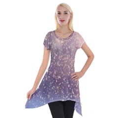 Snowfall Winter Short Sleeve Side Drop Tunic by artworkshop