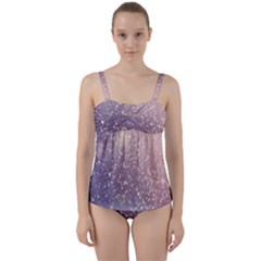 Snowfall Winter Twist Front Tankini Set by artworkshop